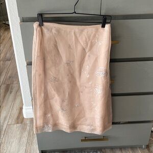 Elegant Floral A-Line Skirt - Cream